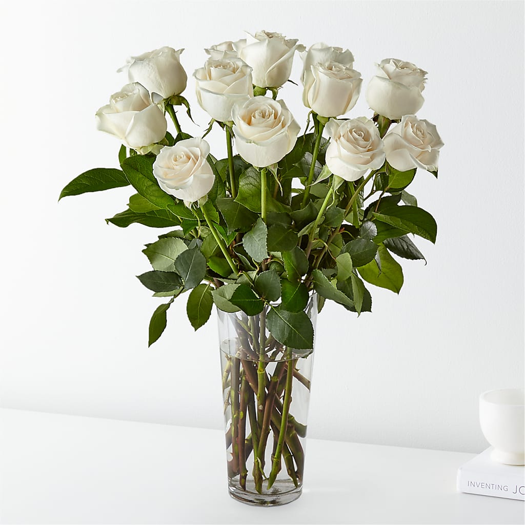 Long Stem White Rose Bouquet – The Flower Shop For All Occasions, California MO