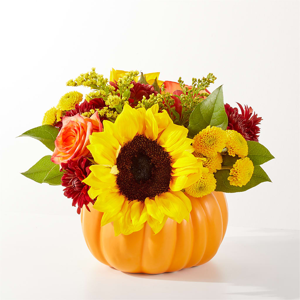Golden Gourd Pumpkin Bouquet – The Flower Shop For All Occasions, California MO