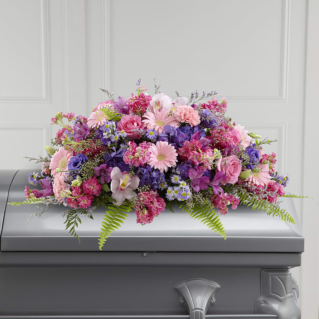 Glorious Garden Casket Spray – The Flower Shop For All Occasions, California MO