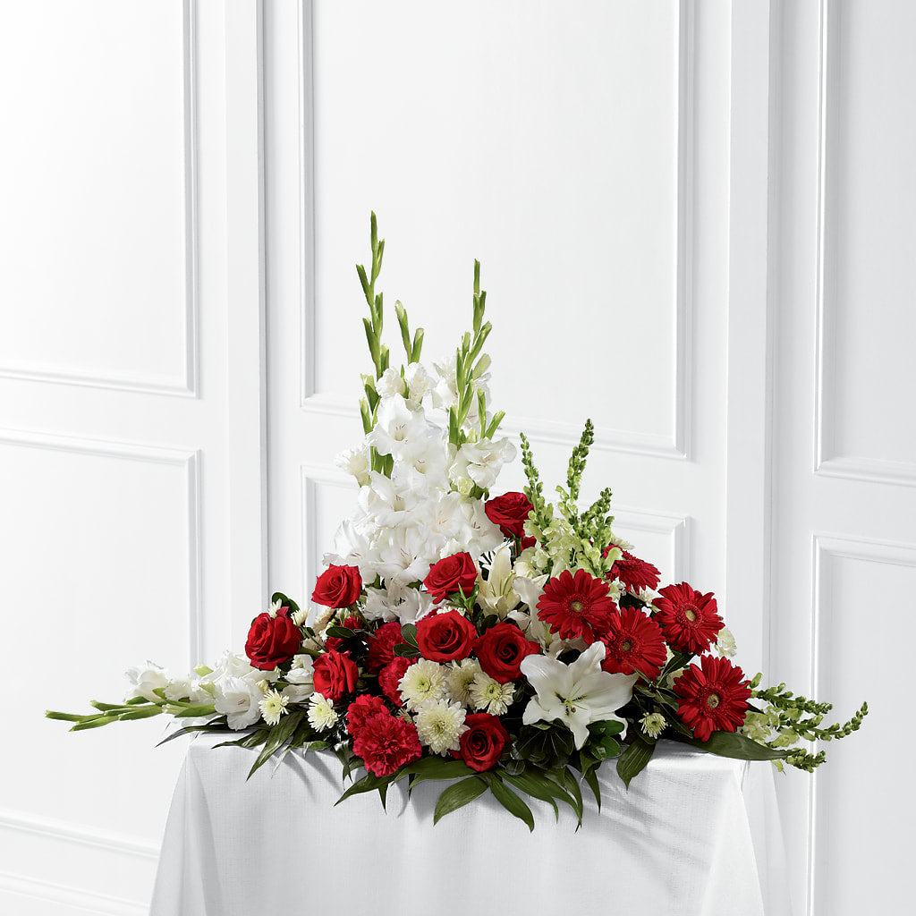 Crimson & White Arrangement – The Flower Shop For All Occasions, California MO