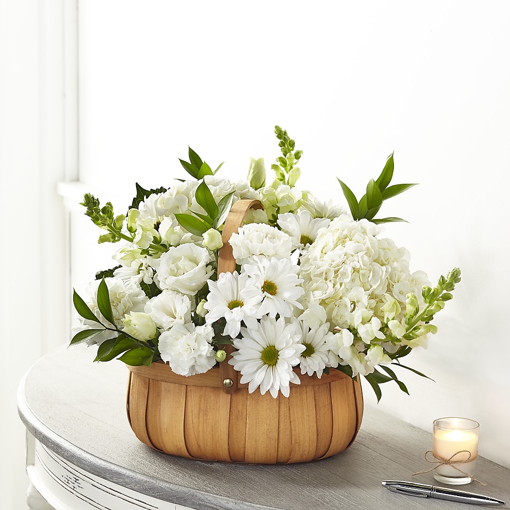 Pure Ivory Basket – The Flower Shop For All Occasions, California MO