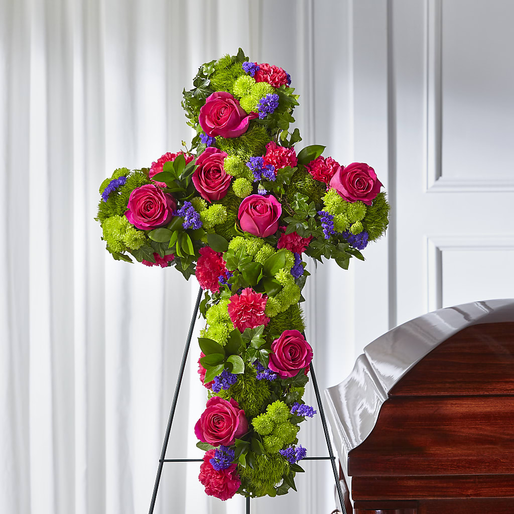 Tribute Rose Floral Cross – The Flower Shop For All Occasions, California MO