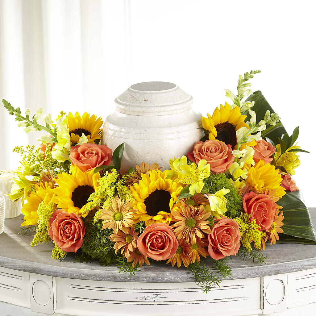 Faithful Sunflower Cremation Adornment – The Flower Shop For All Occasions, California MO