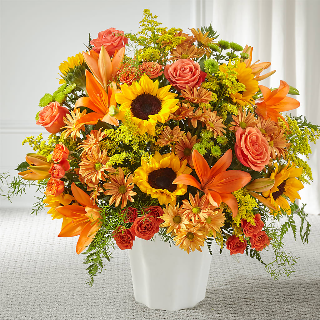 Harvest Thoughts Floor Basket – The Flower Shop For All Occasions, California MO
