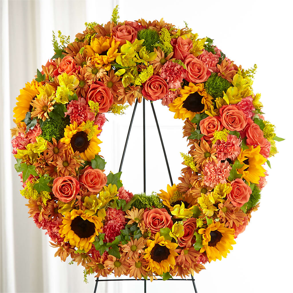 Autumnal Memories Wreath (Standard) – The Flower Shop For All Occasions, California MO