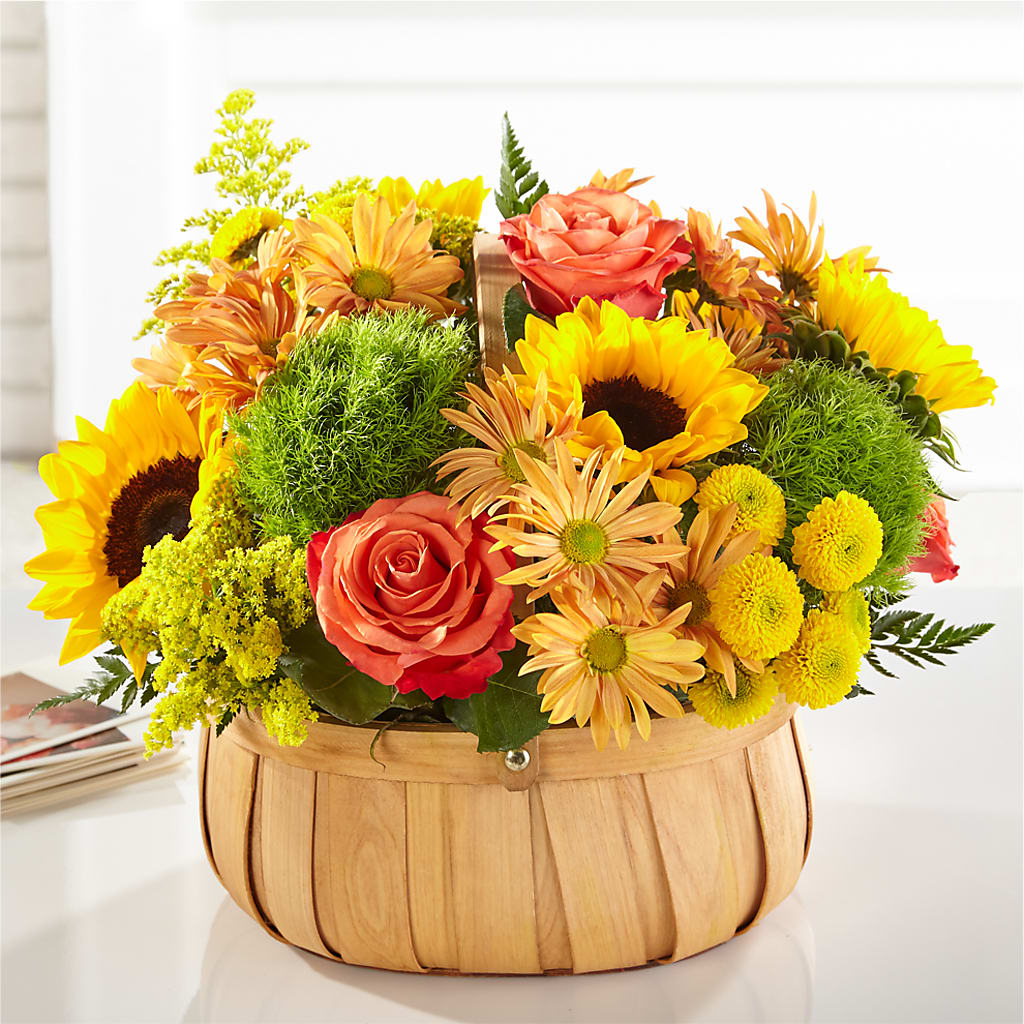 Harvest Sunflower Basket – The Flower Shop For All Occasions, California MO