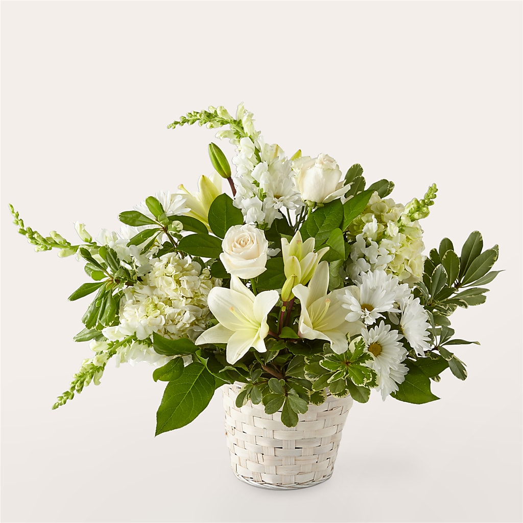 Ivory Elegance Floral Basket – The Flower Shop For All Occasions, California MO