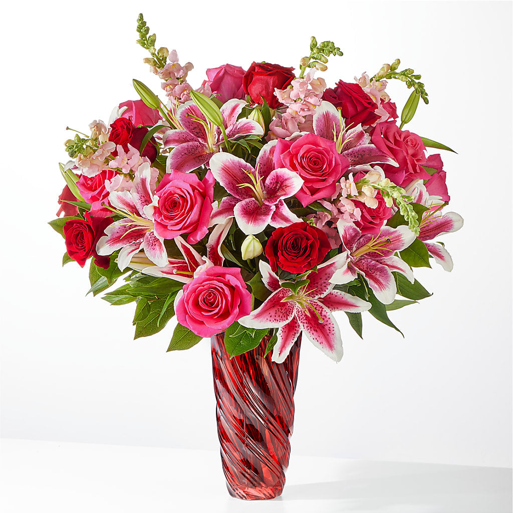 Always You Bouquet with Luxe Swirl Vase – The Flower Shop For All Occasions, California MO