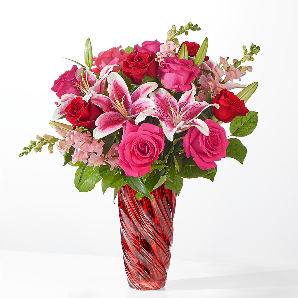 Always You Bouquet with Luxe Swirl Vase – The Flower Shop For All Occasions, California MO