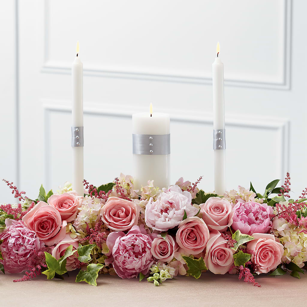 Worldwide Romance Unity Candle Arrangement – The Flower Shop For All Occasions, California MO