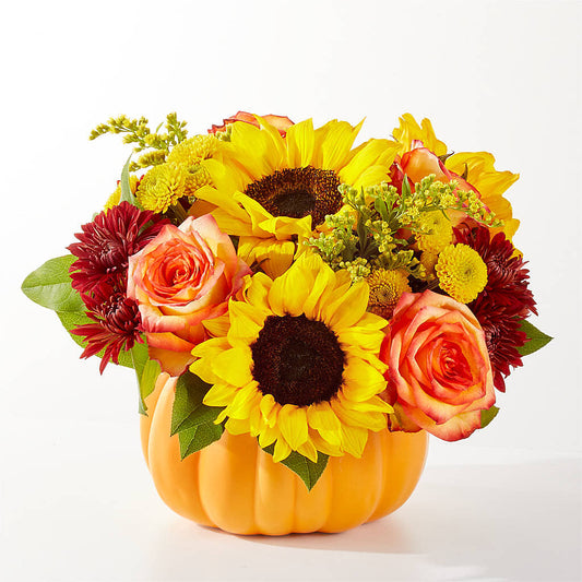 Golden Gourd Pumpkin Bouquet –  The Flower Shop For All Occasions, California MO