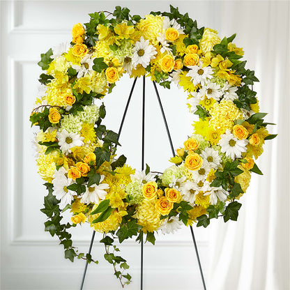 Golden Remembrance Wreath –  The Flower Shop For All Occasions, California MO