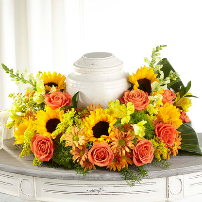Faithful Sunflower Cremation Adornment –  The Flower Shop For All Occasions, California MO