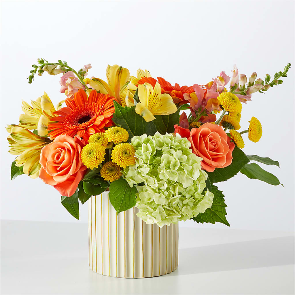 Autumn Sunshine Bouquet with Ivory Vase –  The Flower Shop For All Occasions, California MO