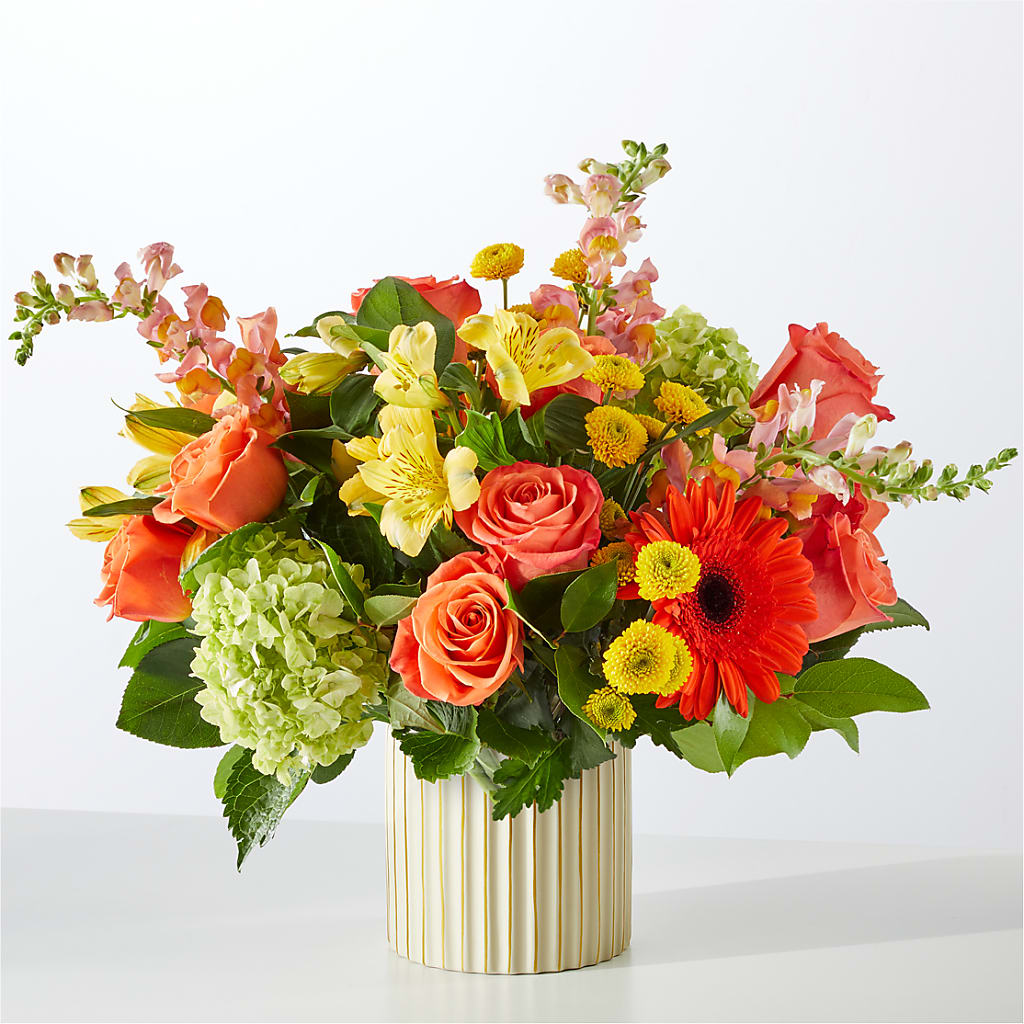 Autumn Sunshine Bouquet with Ivory Vase –  The Flower Shop For All Occasions, California MO
