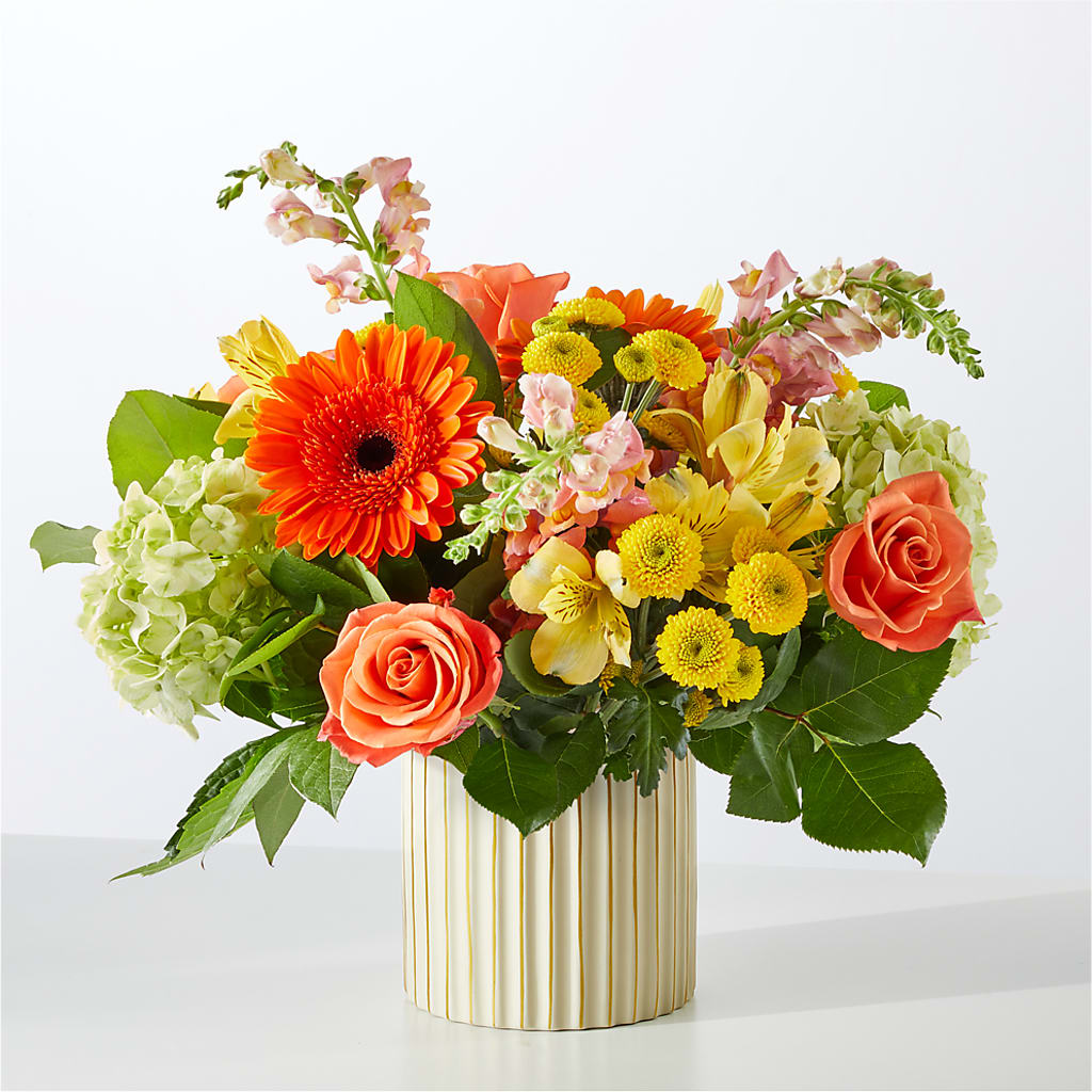 Autumn Sunshine Bouquet with Ivory Vase –  The Flower Shop For All Occasions, California MO