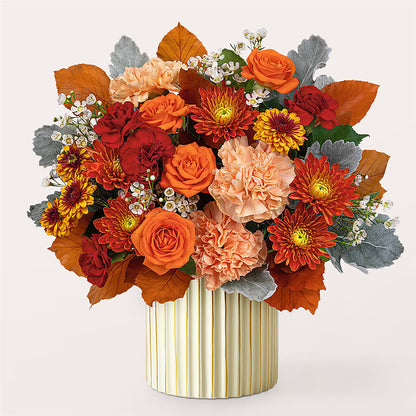 Merlot Bouquet with Ivory Vase –  The Flower Shop For All Occasions, California MO