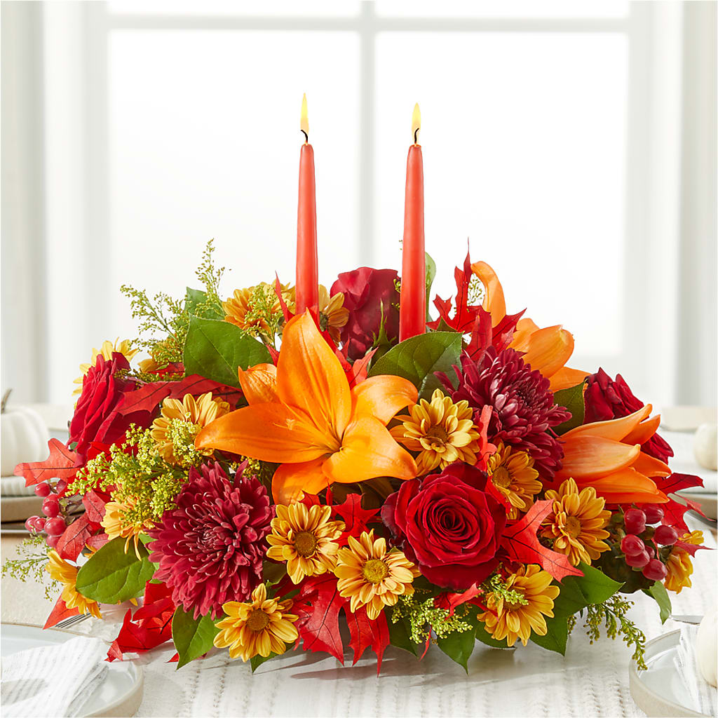 Autumn's Embrace Centerpiece –  The Flower Shop For All Occasions, California MO