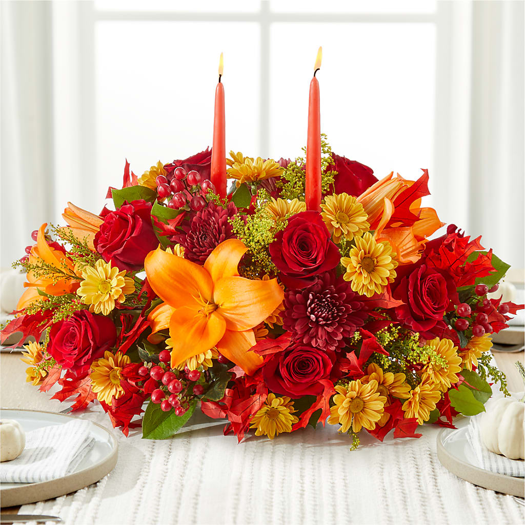 Autumn's Embrace Centerpiece –  The Flower Shop For All Occasions, California MO