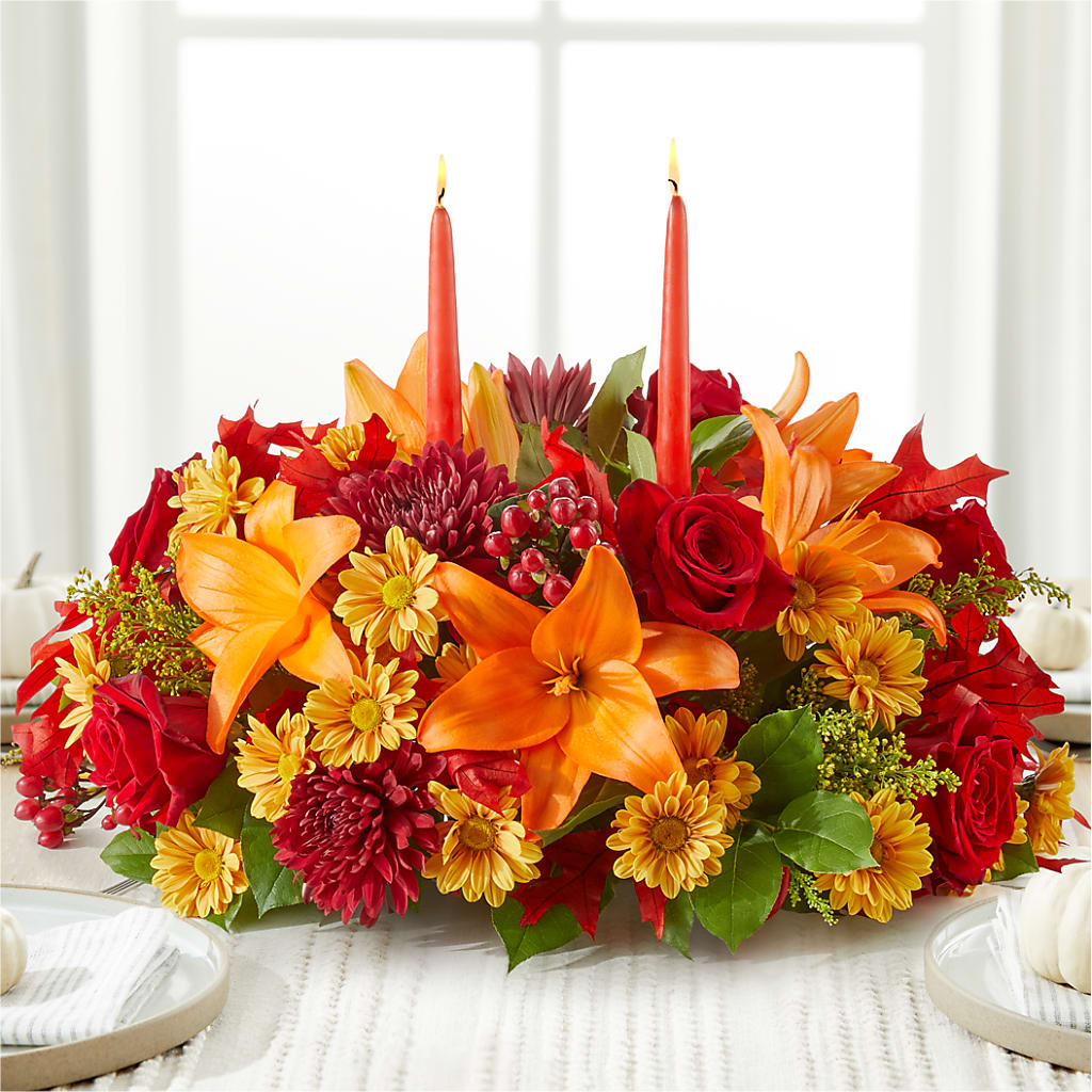 Autumn's Embrace Centerpiece –  The Flower Shop For All Occasions, California MO