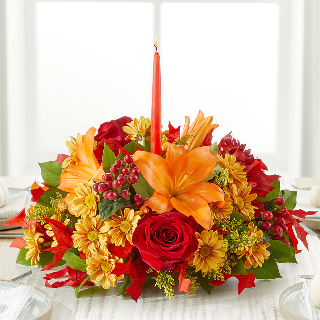 Autumn's Embrace Centerpiece –  The Flower Shop For All Occasions, California MO