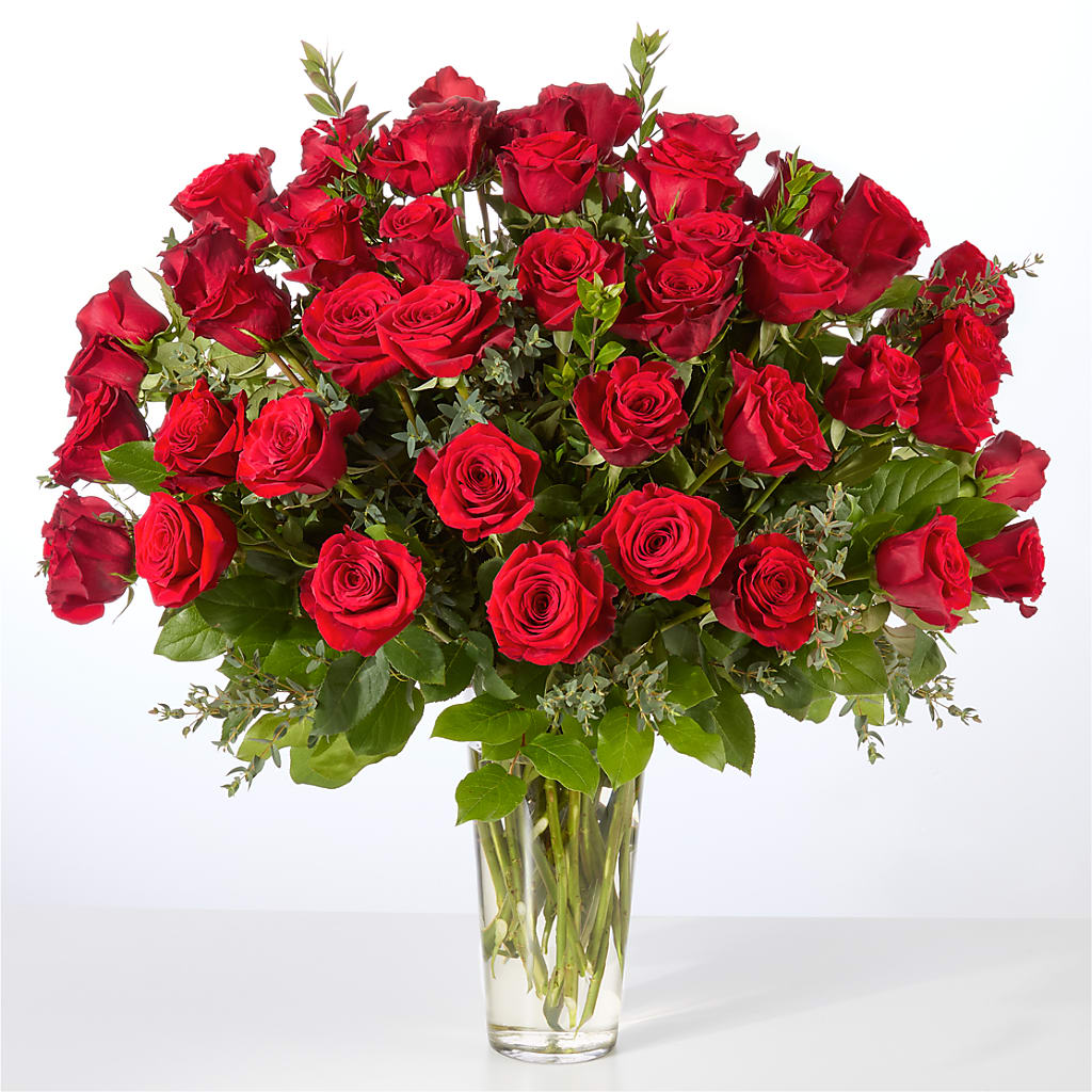 Forever Yours Fifty Stem Red Rose Bouquet –  The Flower Shop For All Occasions, California MO