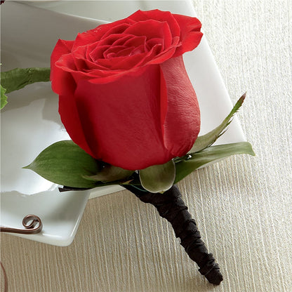 Red Rose Boutonniere –  The Flower Shop For All Occasions, California MO